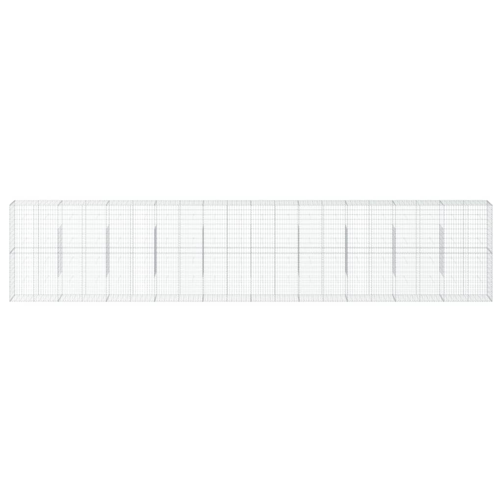 vidaXL Kosz gabionowy z pokrywą, 1000x50x200 cm, galwanizowane żelazo