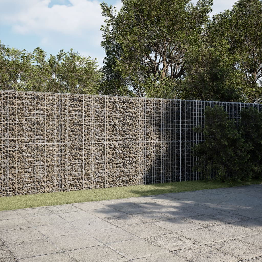 vidaXL Kosz gabionowy z pokrywą, 1000x50x200 cm, galwanizowane żelazo