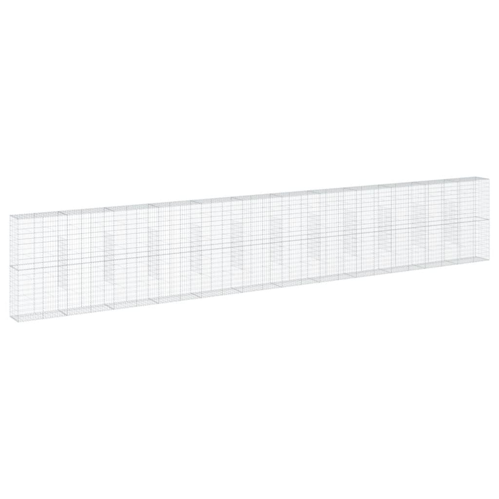 vidaXL Kosz gabionowy z pokrywą, 1200x50x200 cm, galwanizowane żelazo