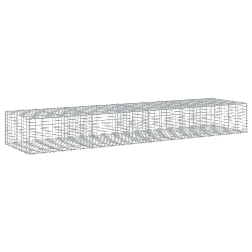 vidaXL Kosz gabionowy z pokrywą, 400x100x50 cm, galwanizowane żelazo