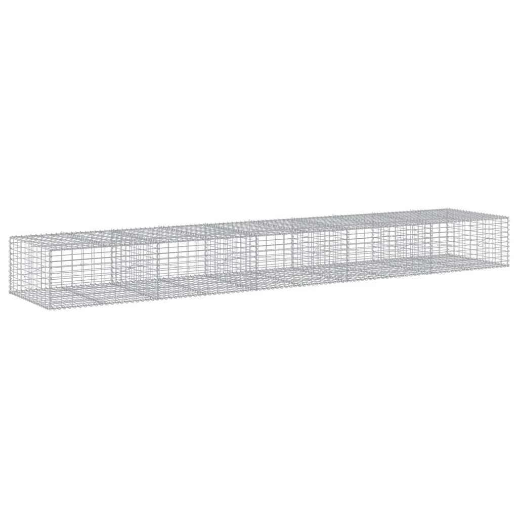 vidaXL Kosz gabionowy z pokrywą, 500x100x50 cm, galwanizowane żelazo