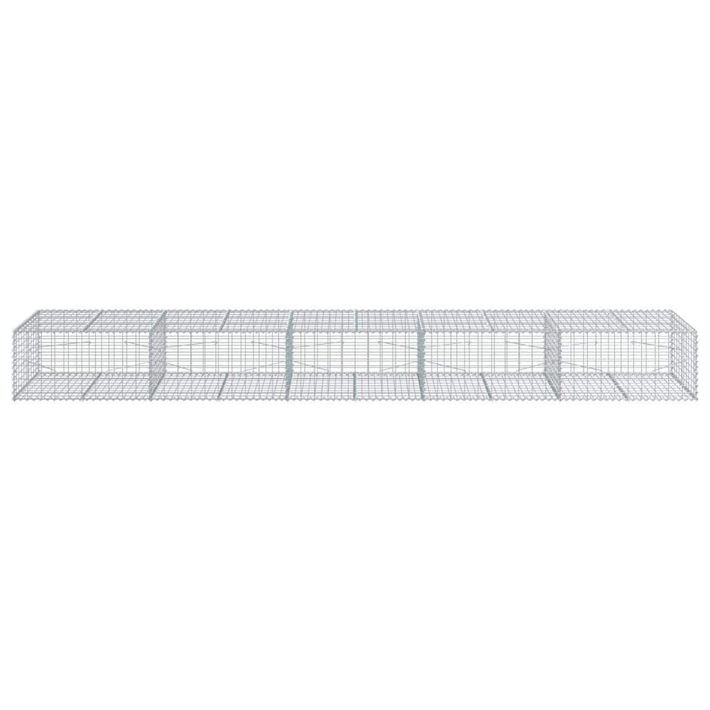 vidaXL Kosz gabionowy z pokrywą, 500x100x50 cm, galwanizowane żelazo