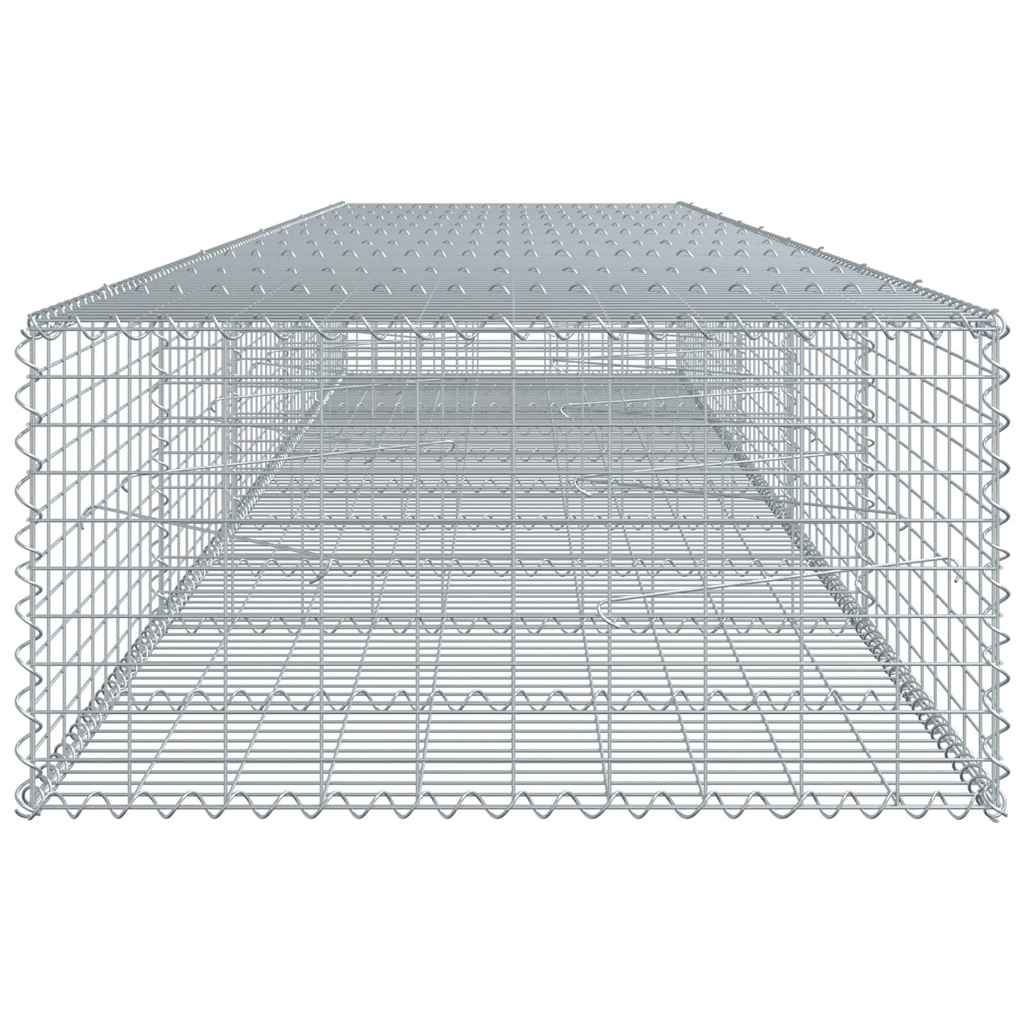 vidaXL Kosz gabionowy z pokrywą, 500x100x50 cm, galwanizowane żelazo