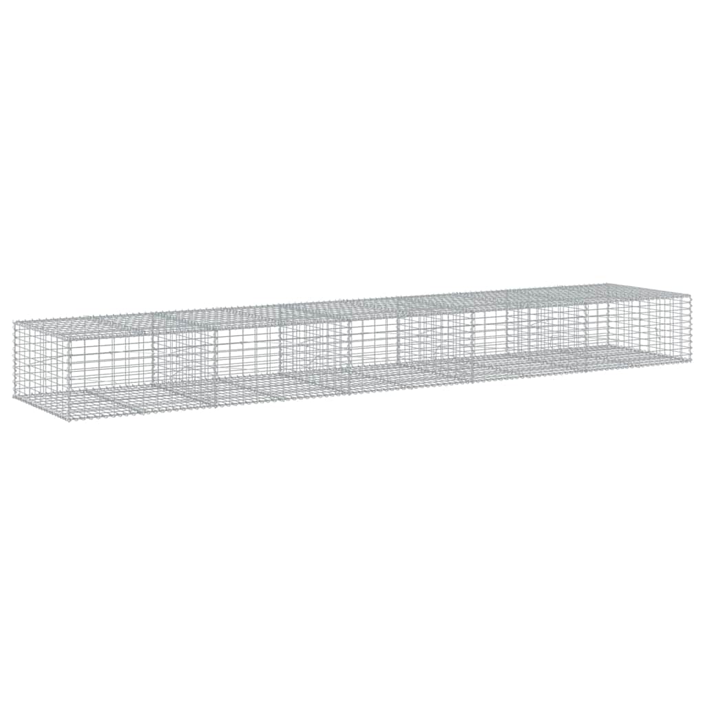 vidaXL Kosz gabionowy z pokrywą, 500x100x50 cm, galwanizowane żelazo