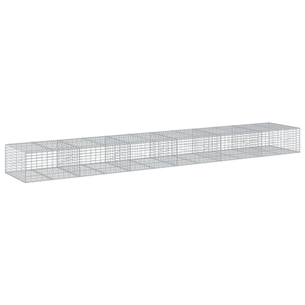 vidaXL Kosz gabionowy z pokrywą, 600x100x50 cm, galwanizowane żelazo