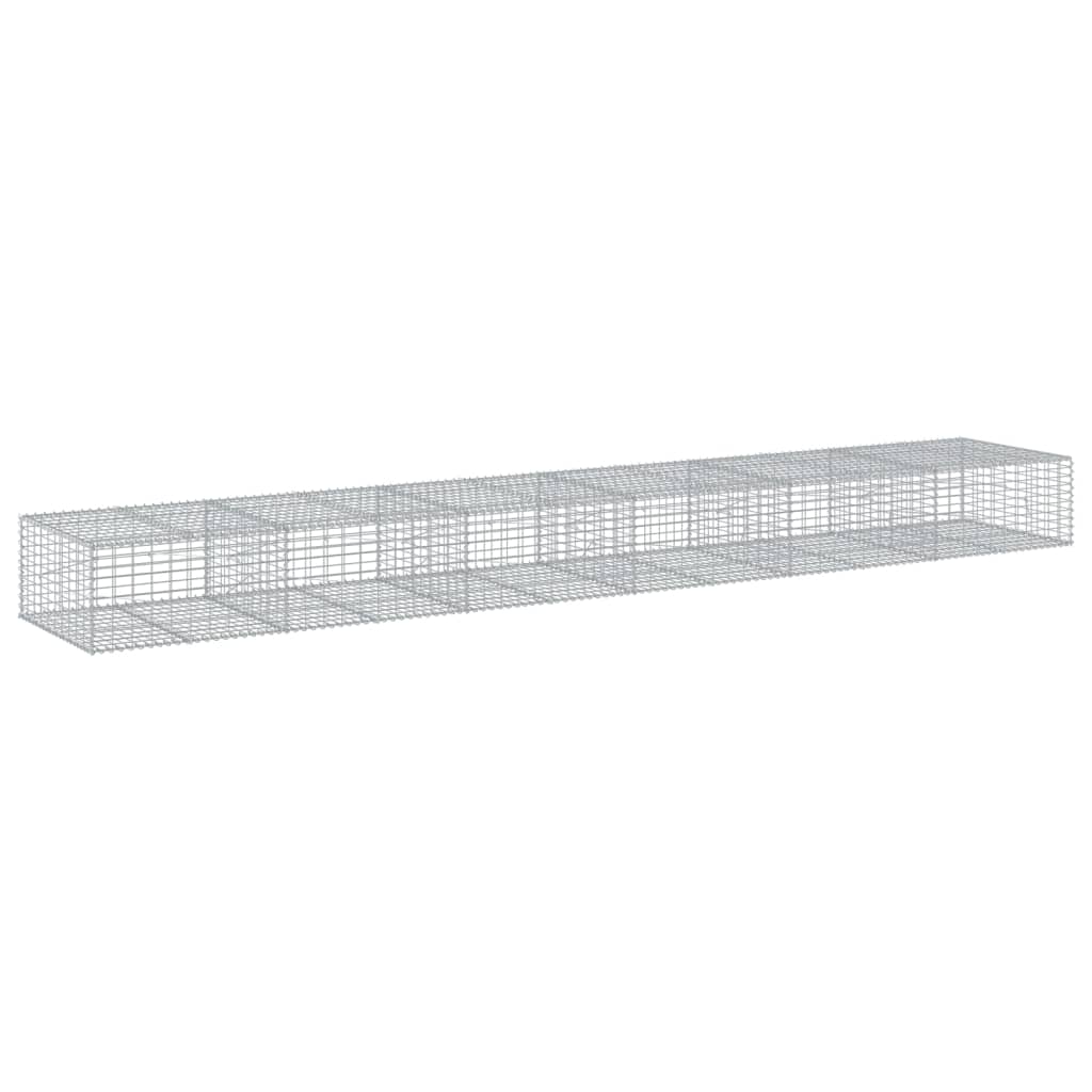 vidaXL Kosz gabionowy z pokrywą, 600x100x50 cm, galwanizowane żelazo