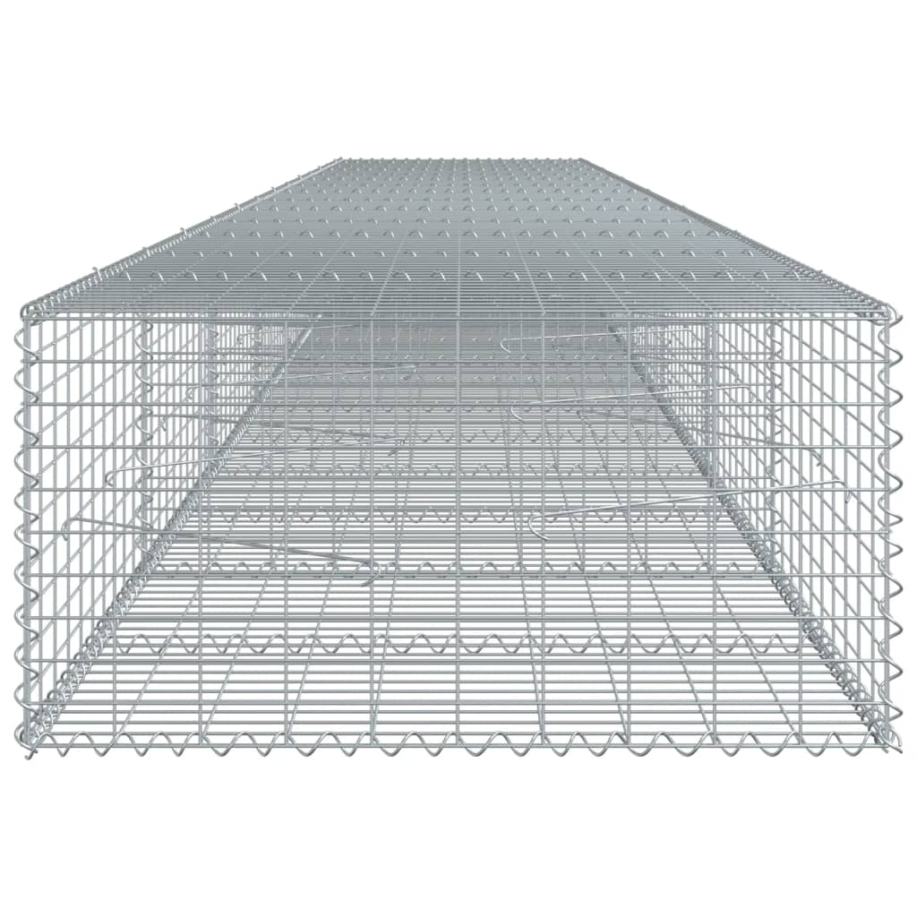 vidaXL Kosz gabionowy z pokrywą, 700x100x50 cm, galwanizowane żelazo