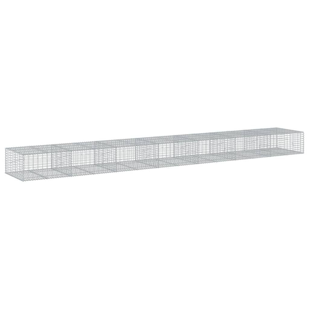 vidaXL Kosz gabionowy z pokrywą, 700x100x50 cm, galwanizowane żelazo