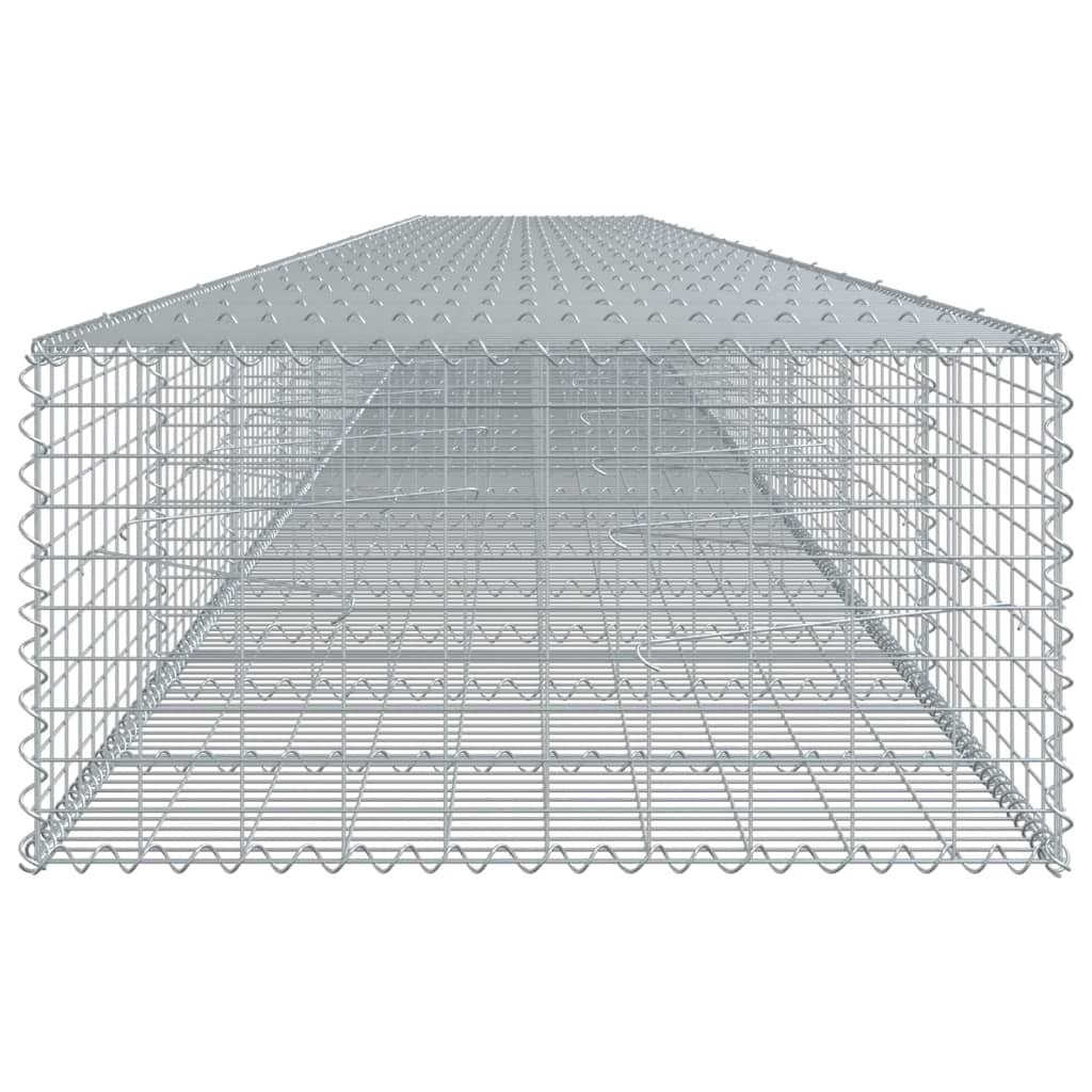 vidaXL Kosz gabionowy z pokrywą, 1100x100x50 cm, galwanizowane żelazo