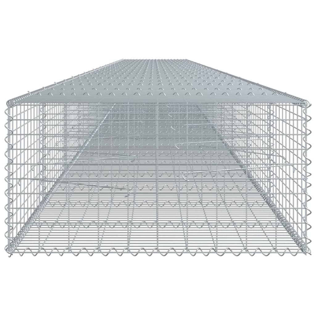 vidaXL Kosz gabionowy z pokrywą, 1200x100x50 cm, galwanizowane żelazo