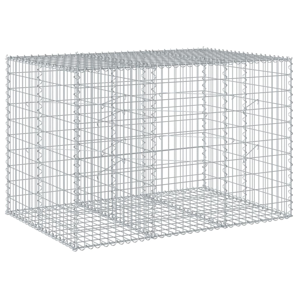 vidaXL Kosz gabionowy z pokrywą, 150x100x100 cm, galwanizowane żelazo