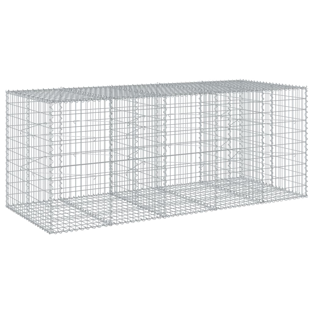 vidaXL Kosz gabionowy z pokrywą, 250x100x100 cm, galwanizowane żelazo