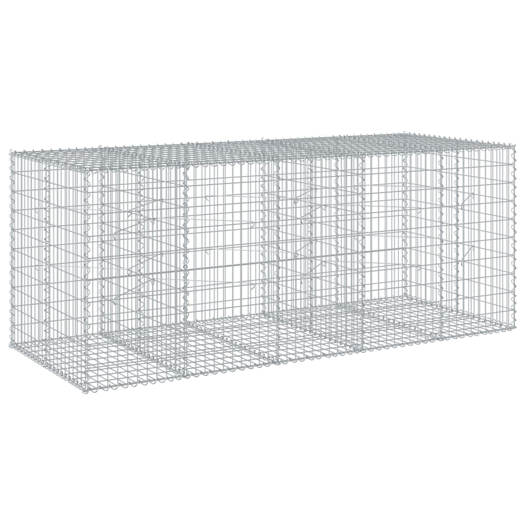 vidaXL Kosz gabionowy z pokrywą, 250x100x100 cm, galwanizowane żelazo
