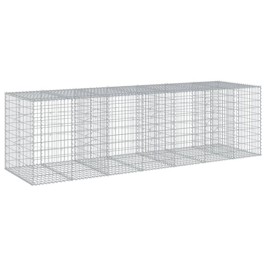 vidaXL Kosz gabionowy z pokrywą, 350x100x100 cm, galwanizowane żelazo