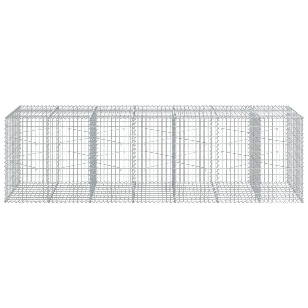 vidaXL Kosz gabionowy z pokrywą, 350x100x100 cm, galwanizowane żelazo
