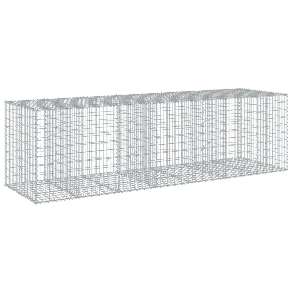 vidaXL Kosz gabionowy z pokrywą, 350x100x100 cm, galwanizowane żelazo