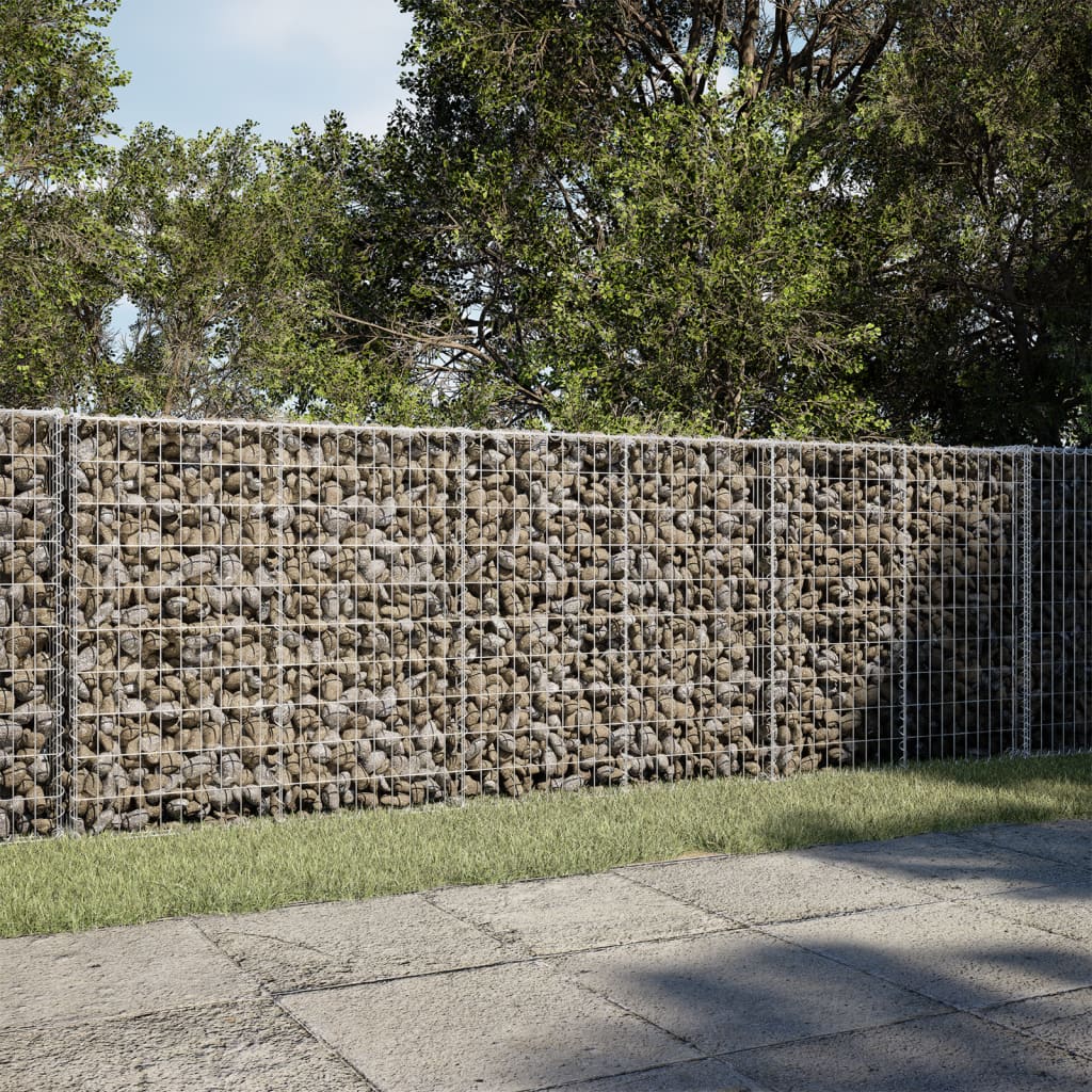 vidaXL Kosz gabionowy z pokrywą, 350x100x100 cm, galwanizowane żelazo