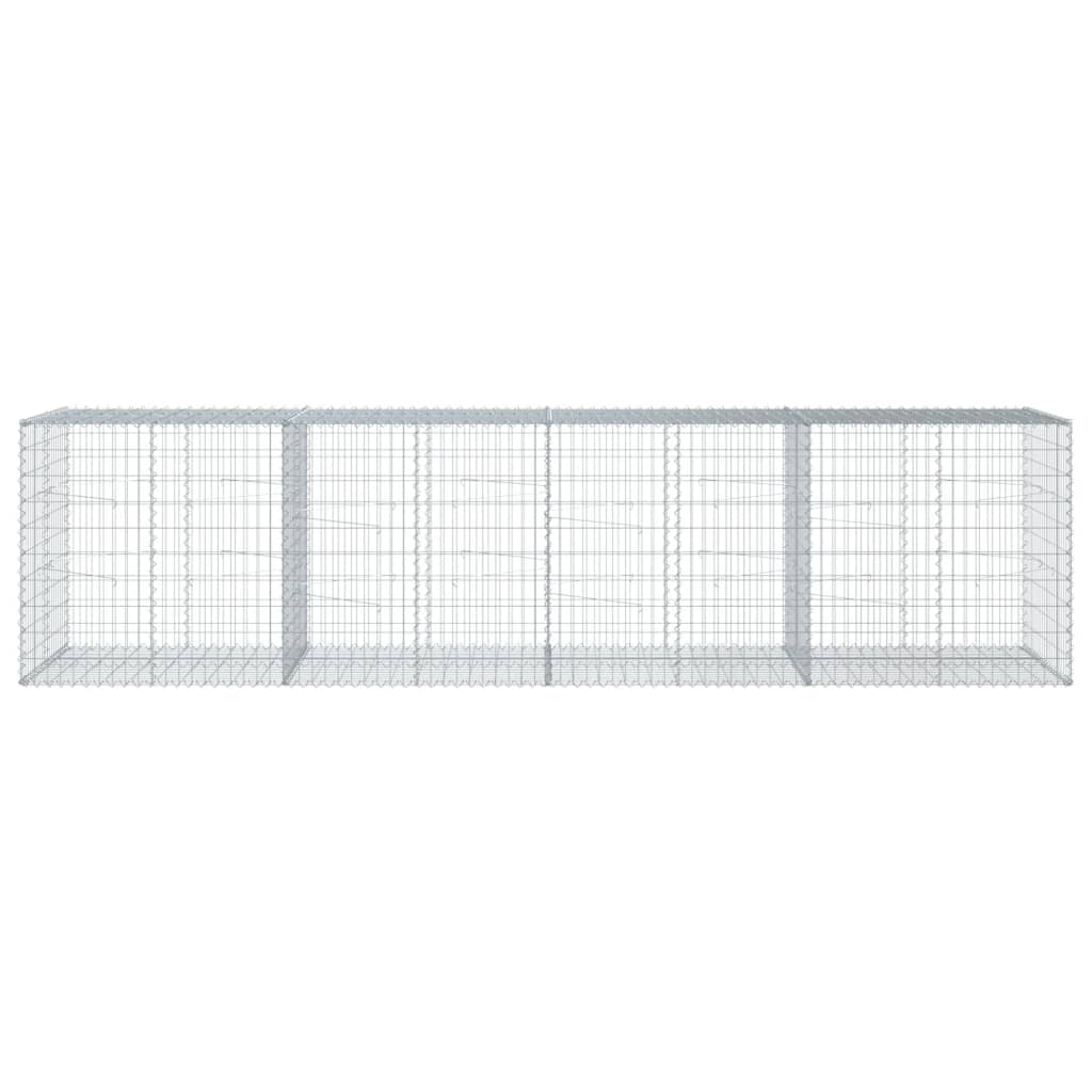 vidaXL Kosz gabionowy z pokrywą, 400x100x100 cm, galwanizowane żelazo