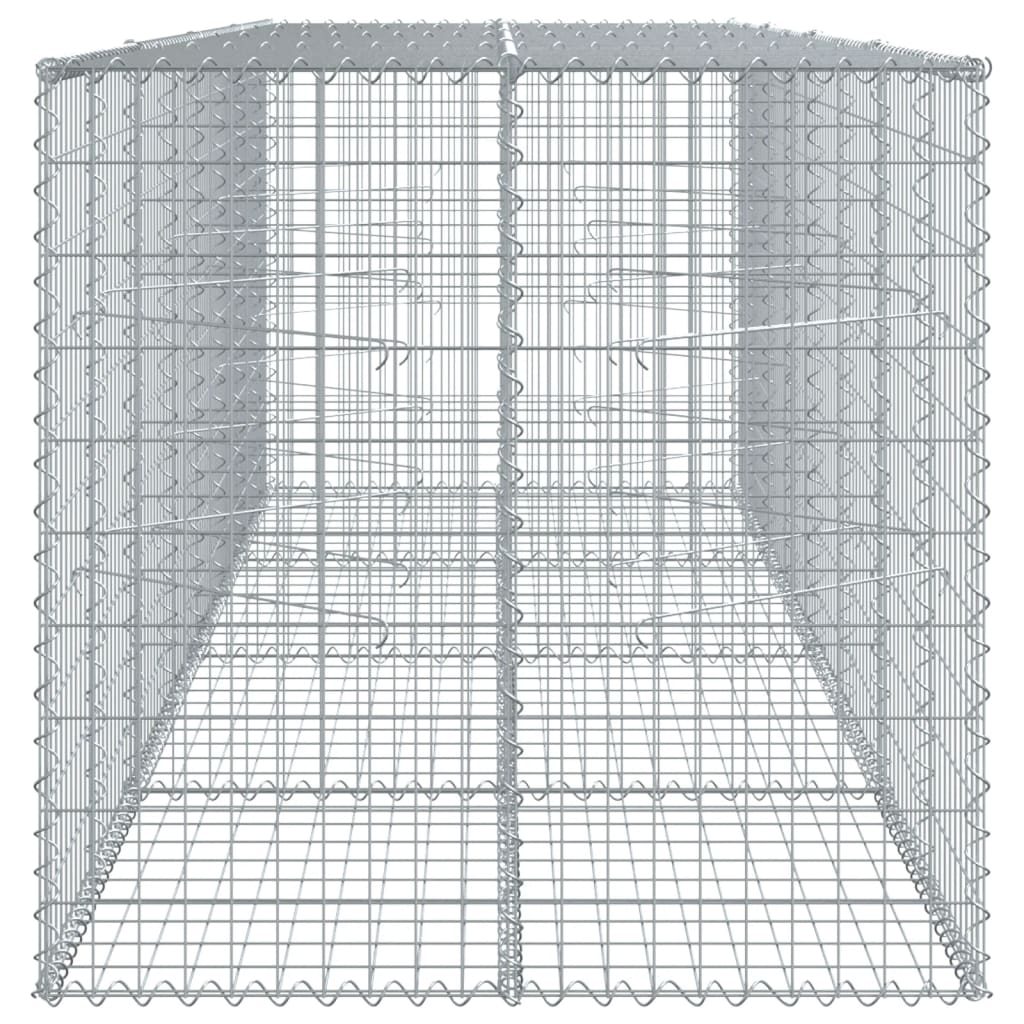 vidaXL Kosz gabionowy z pokrywą, 400x100x100 cm, galwanizowane żelazo