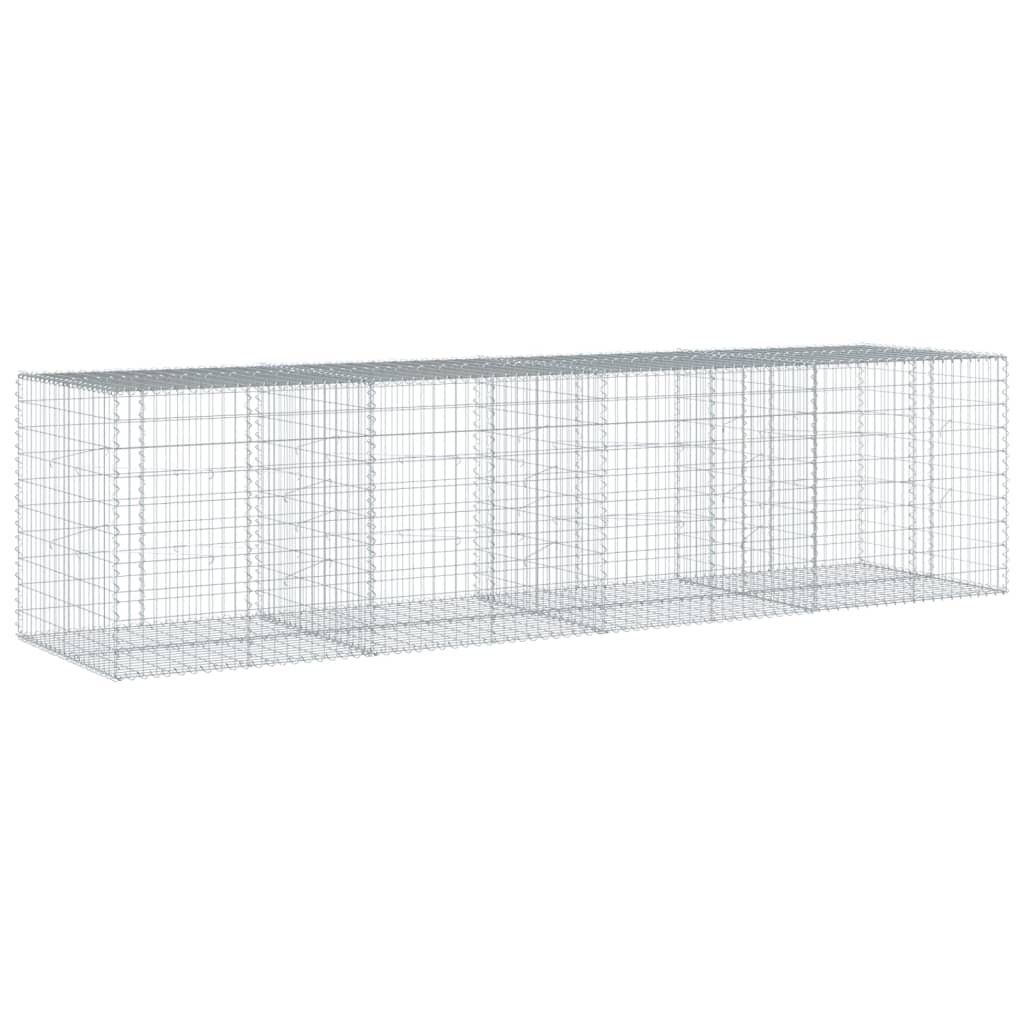 vidaXL Kosz gabionowy z pokrywą, 400x100x100 cm, galwanizowane żelazo