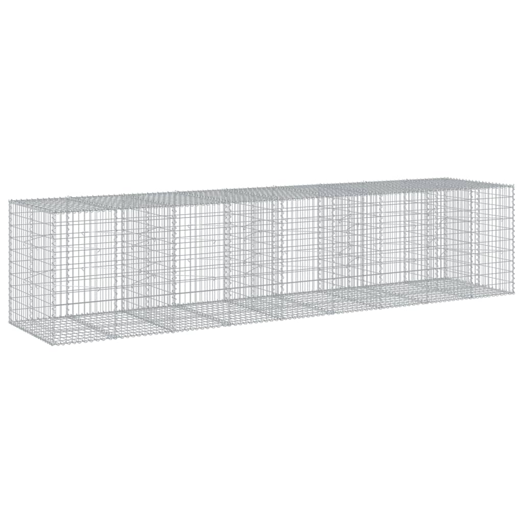 vidaXL Kosz gabionowy z pokrywą, 450x100x100 cm, galwanizowane żelazo