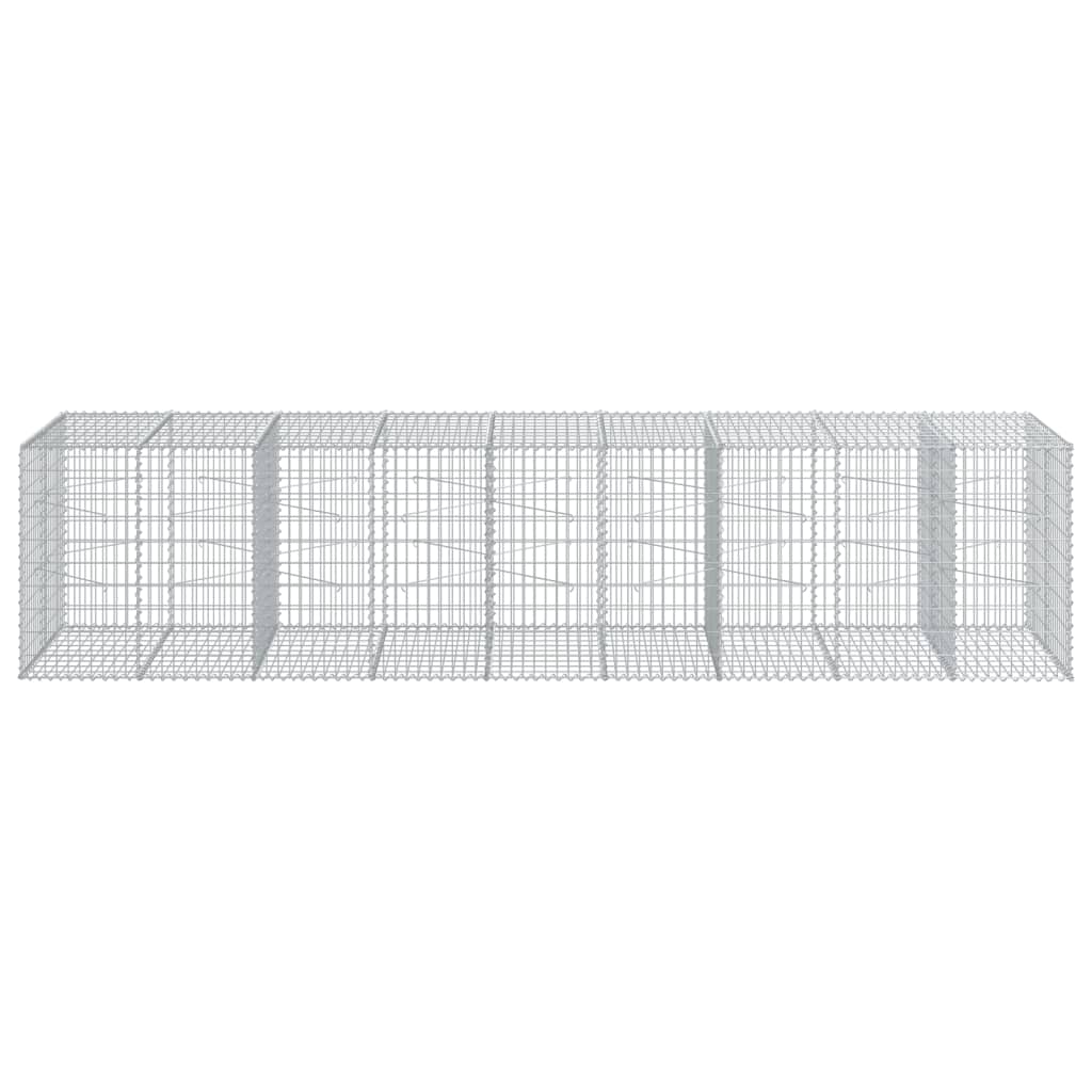 vidaXL Kosz gabionowy z pokrywą, 450x100x100 cm, galwanizowane żelazo