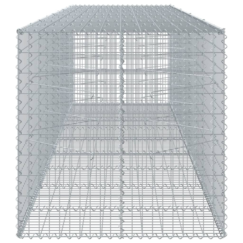 vidaXL Kosz gabionowy z pokrywą, 450x100x100 cm, galwanizowane żelazo