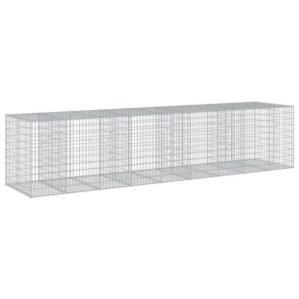 vidaXL Kosz gabionowy z pokrywą, 450x100x100 cm, galwanizowane żelazo