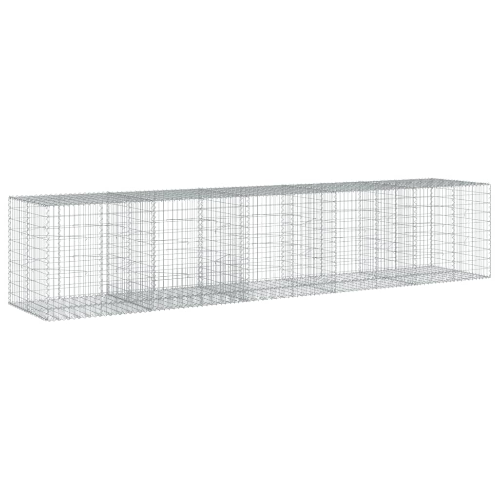 vidaXL Kosz gabionowy z pokrywą, 500x100x100 cm, galwanizowane żelazo