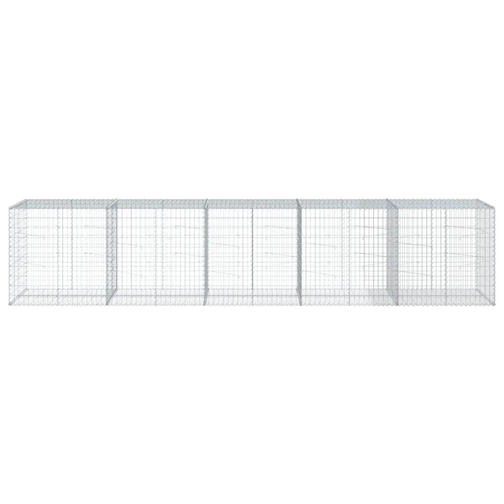 vidaXL Kosz gabionowy z pokrywą, 500x100x100 cm, galwanizowane żelazo