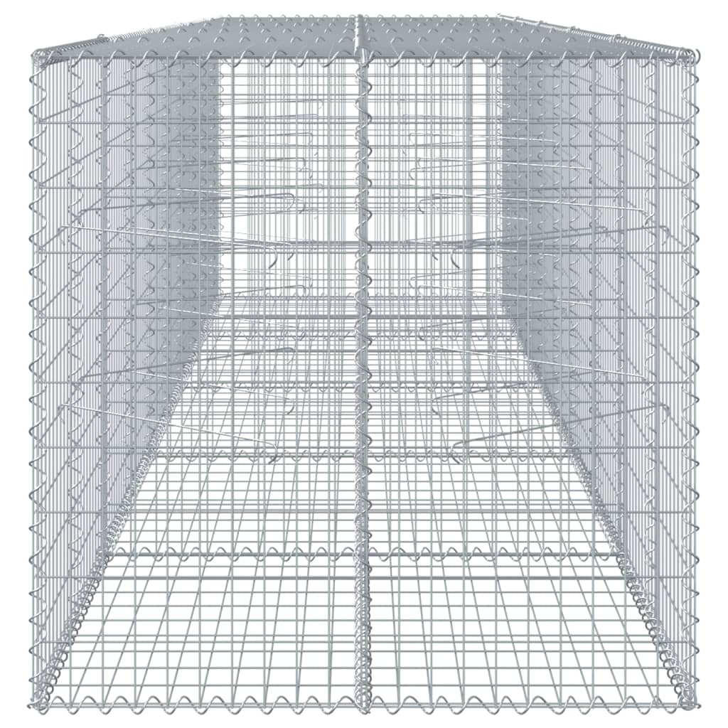 vidaXL Kosz gabionowy z pokrywą, 500x100x100 cm, galwanizowane żelazo
