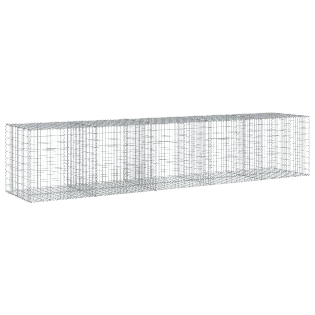 vidaXL Kosz gabionowy z pokrywą, 500x100x100 cm, galwanizowane żelazo