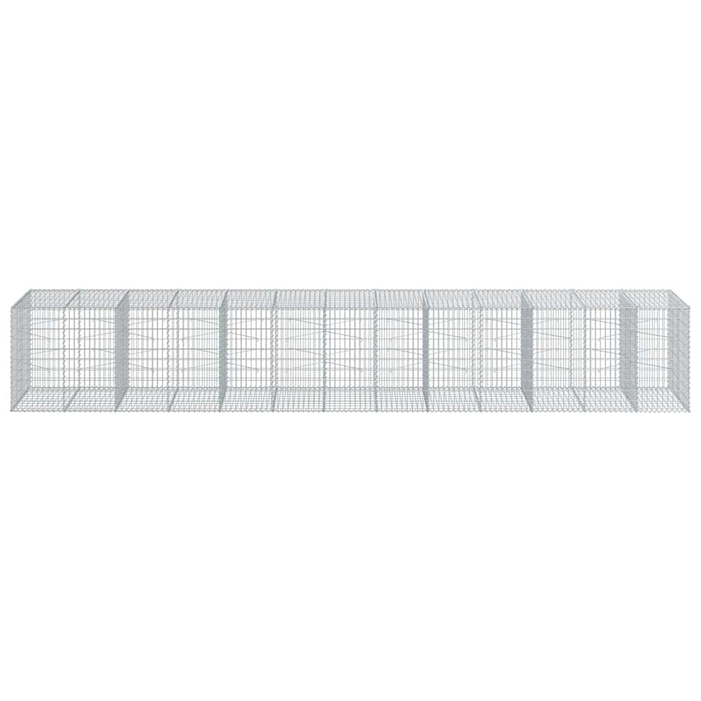 vidaXL Kosz gabionowy z pokrywą, 650x100x100 cm, galwanizowane żelazo