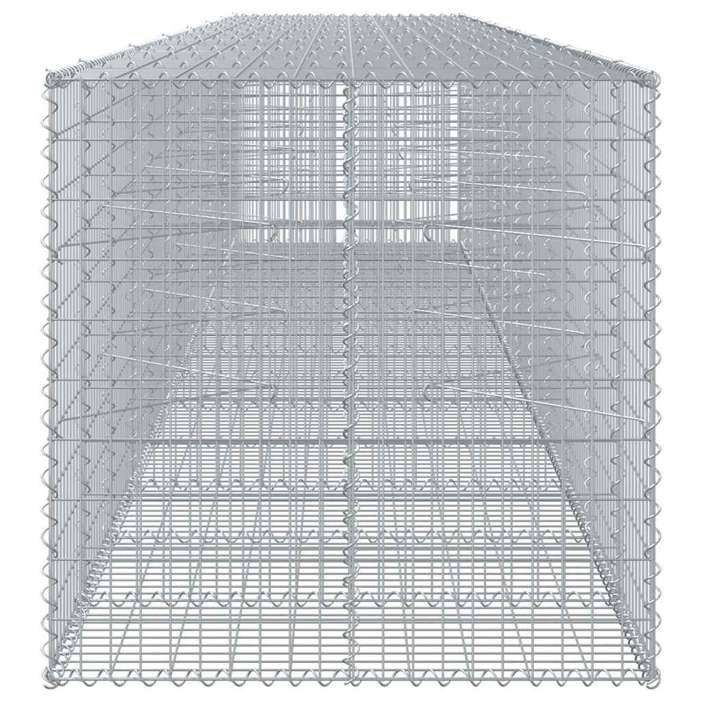 vidaXL Kosz gabionowy z pokrywą, 650x100x100 cm, galwanizowane żelazo