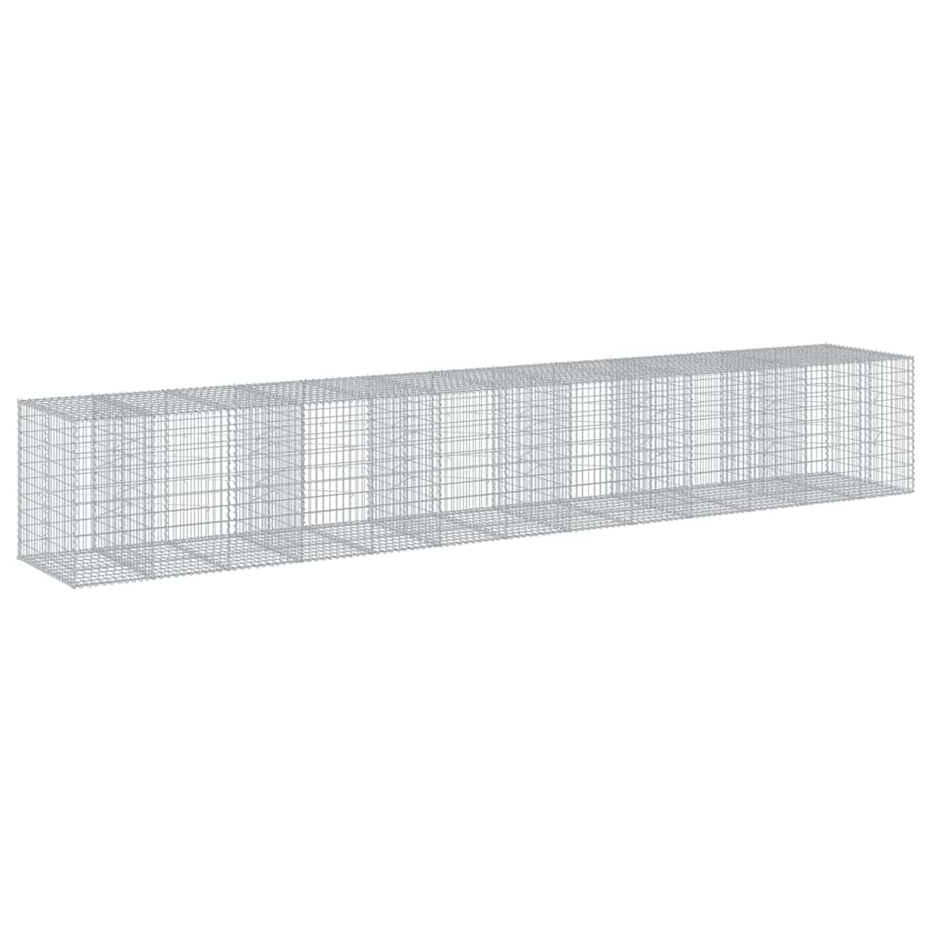 vidaXL Kosz gabionowy z pokrywą, 650x100x100 cm, galwanizowane żelazo