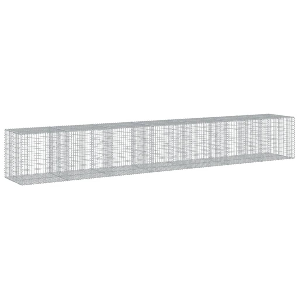 vidaXL Kosz gabionowy z pokrywą, 700x100x100 cm, galwanizowane żelazo