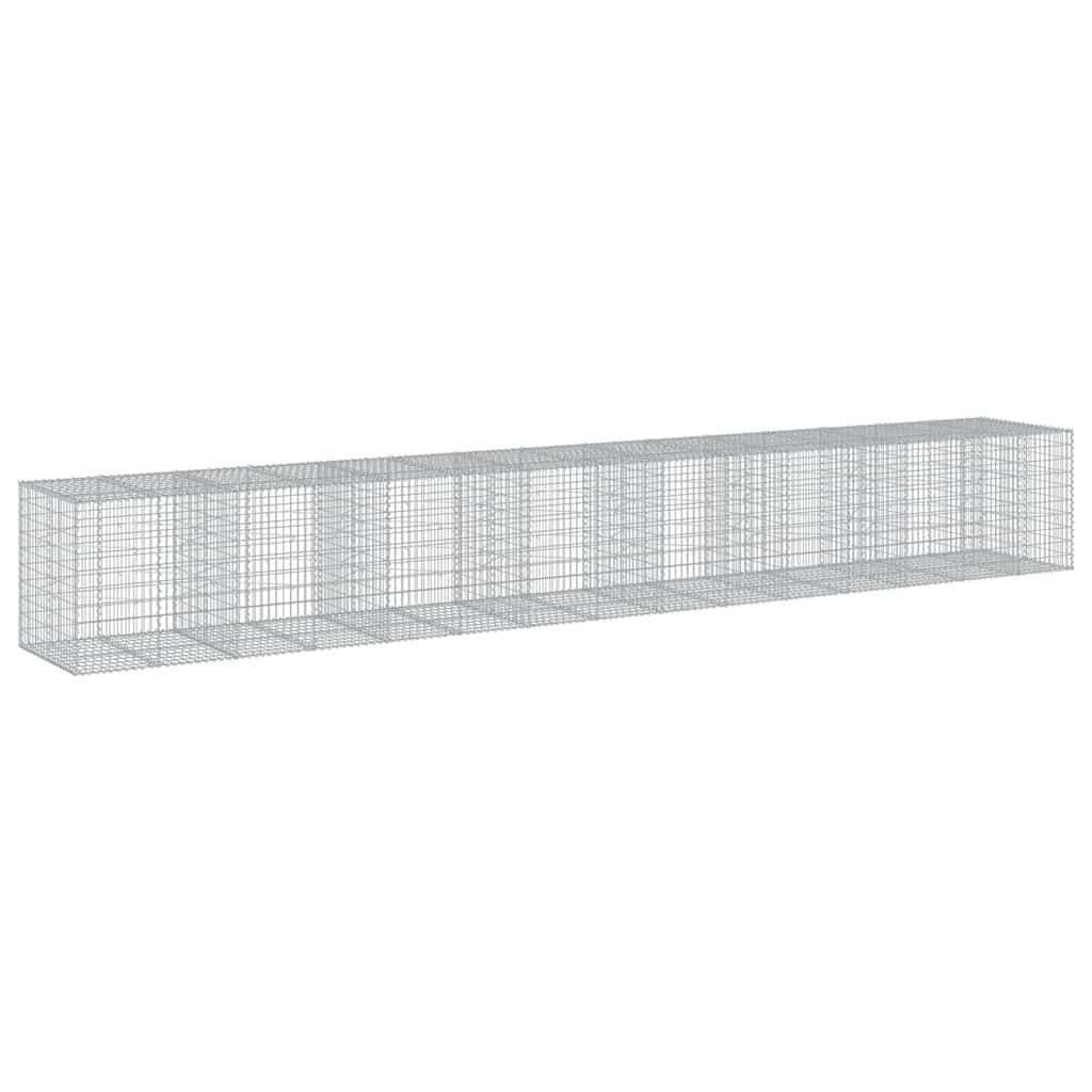 vidaXL Kosz gabionowy z pokrywą, 750x100x100 cm, galwanizowane żelazo