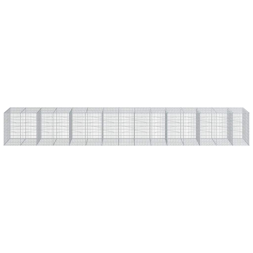 vidaXL Kosz gabionowy z pokrywą, 750x100x100 cm, galwanizowane żelazo