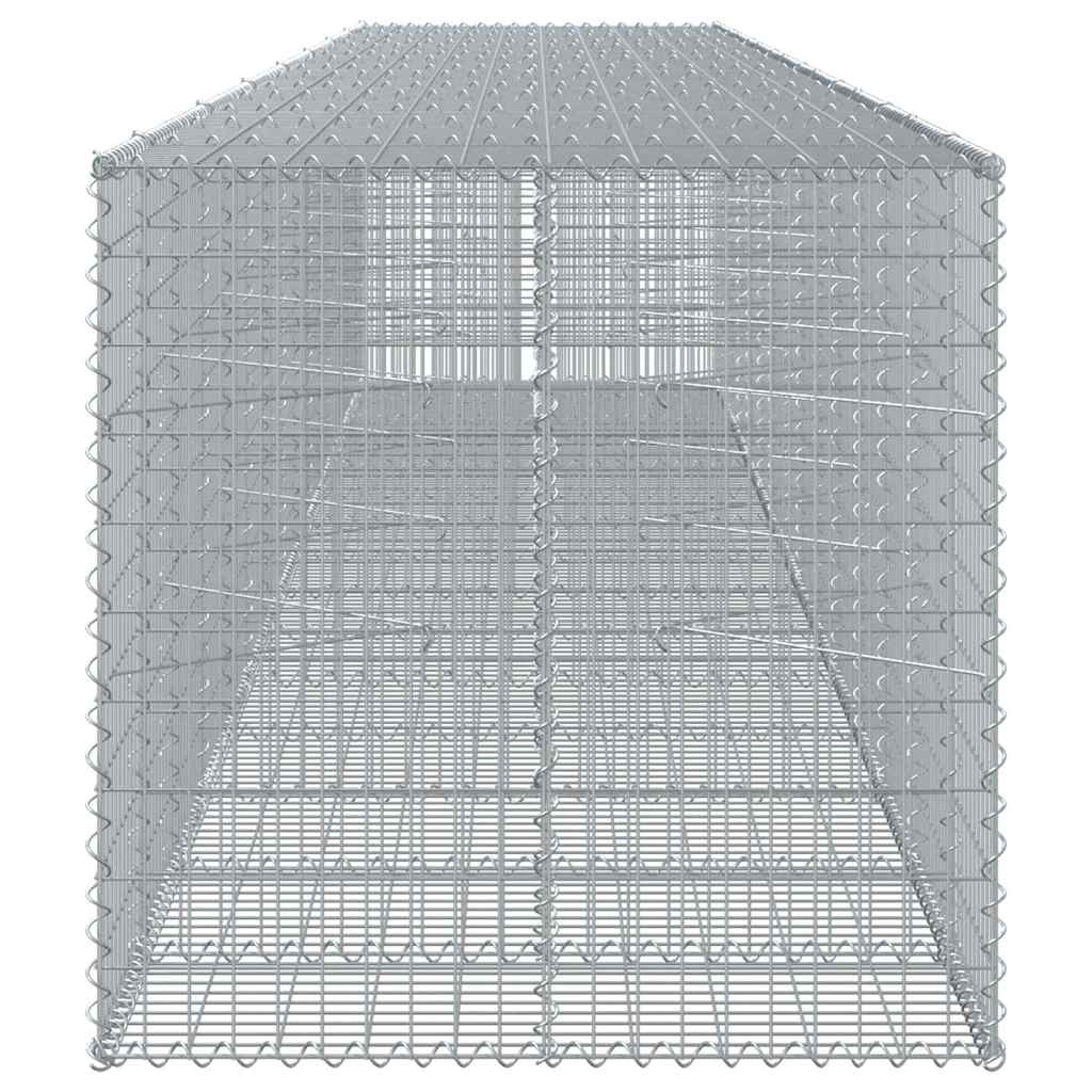vidaXL Kosz gabionowy z pokrywą, 750x100x100 cm, galwanizowane żelazo