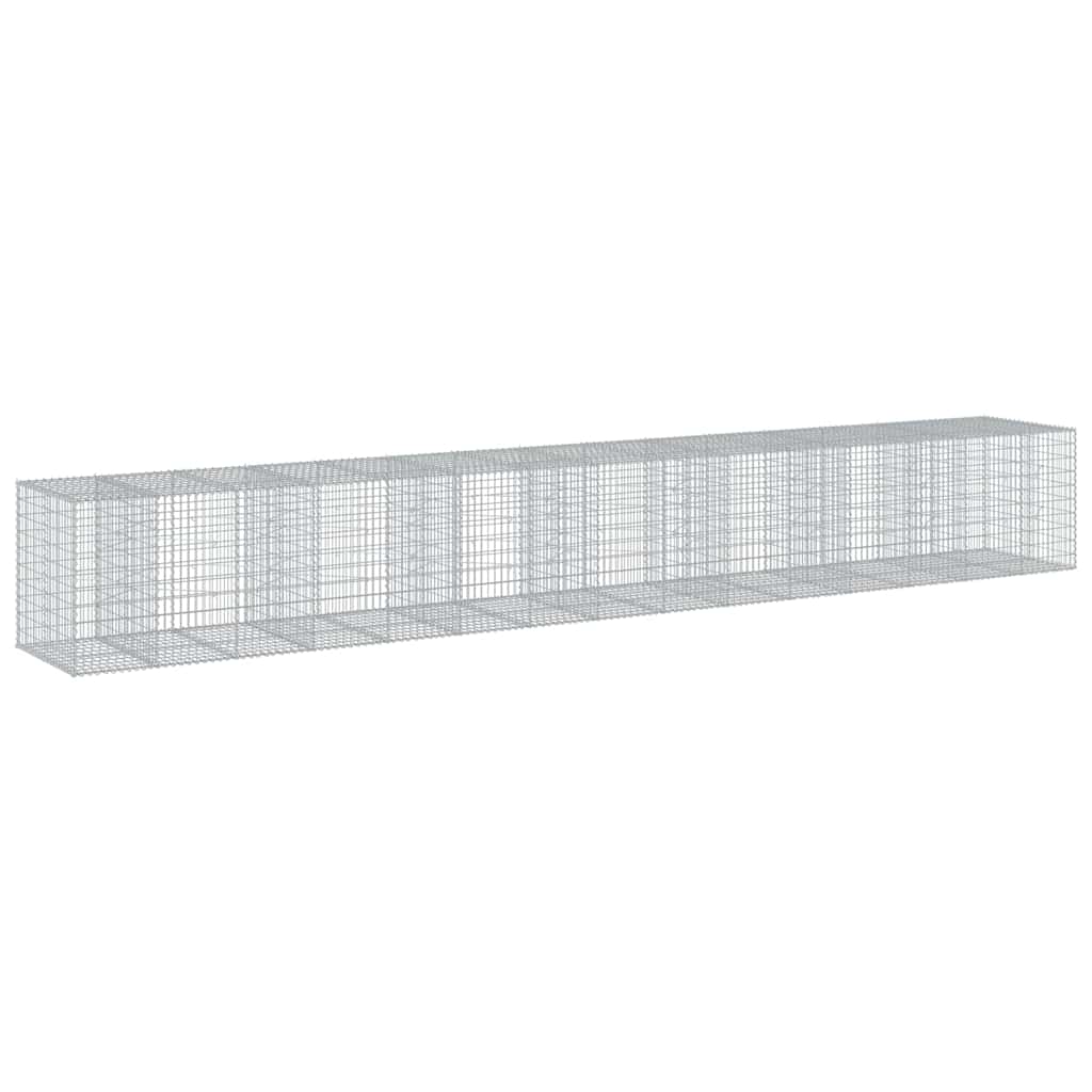 vidaXL Kosz gabionowy z pokrywą, 750x100x100 cm, galwanizowane żelazo