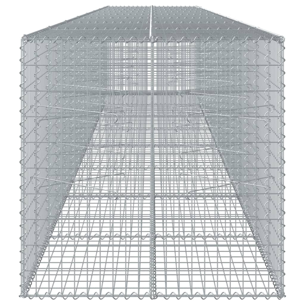 vidaXL Kosz gabionowy z pokrywą, 800x100x100 cm, galwanizowane żelazo