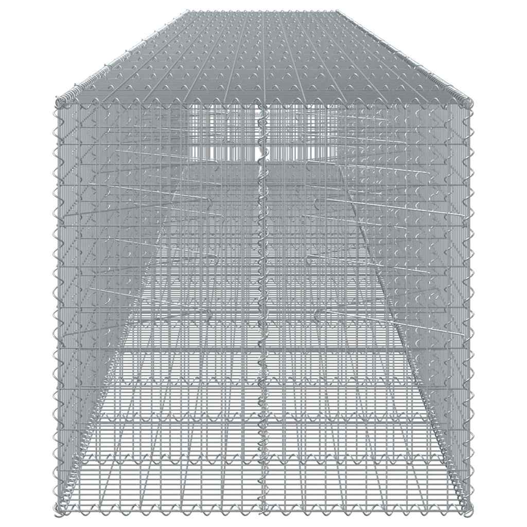 vidaXL Kosz gabionowy z pokrywą, 850x100x100 cm, galwanizowane żelazo