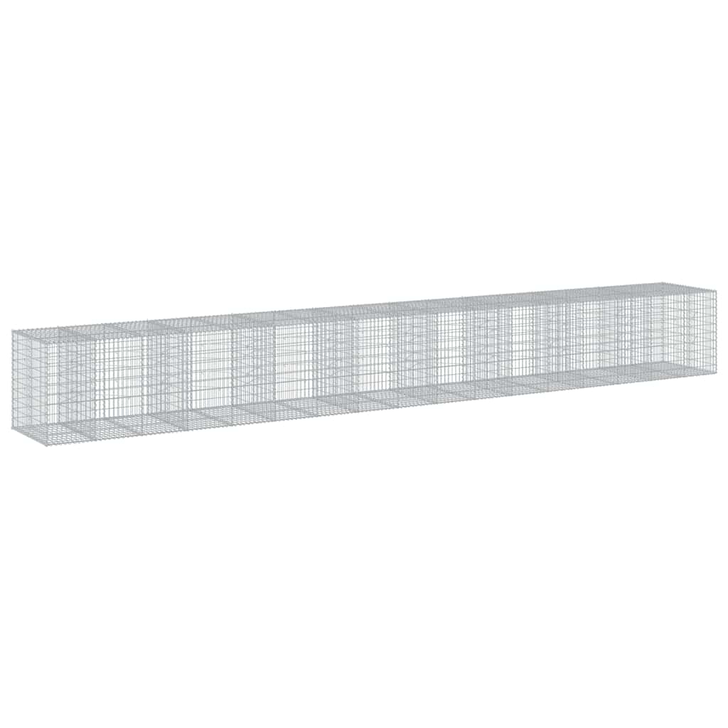 vidaXL Kosz gabionowy z pokrywą, 850x100x100 cm, galwanizowane żelazo