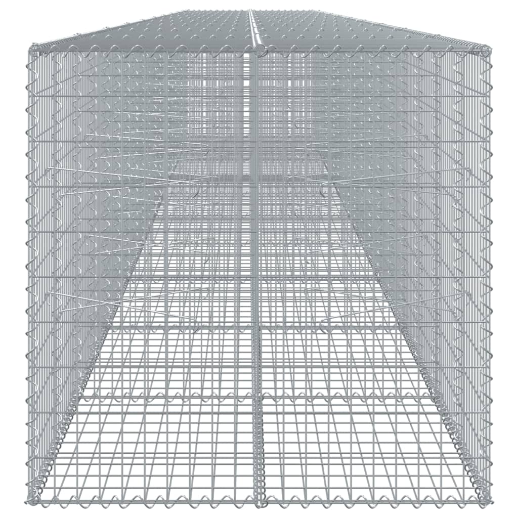 vidaXL Kosz gabionowy z pokrywą, 1000x100x100 cm, galwanizowane żelazo