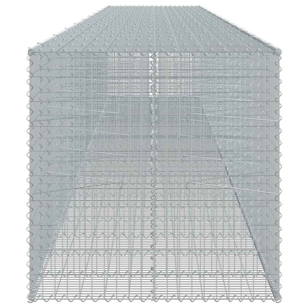 vidaXL Kosz gabionowy z pokrywą, 1050x100x100 cm, galwanizowane żelazo