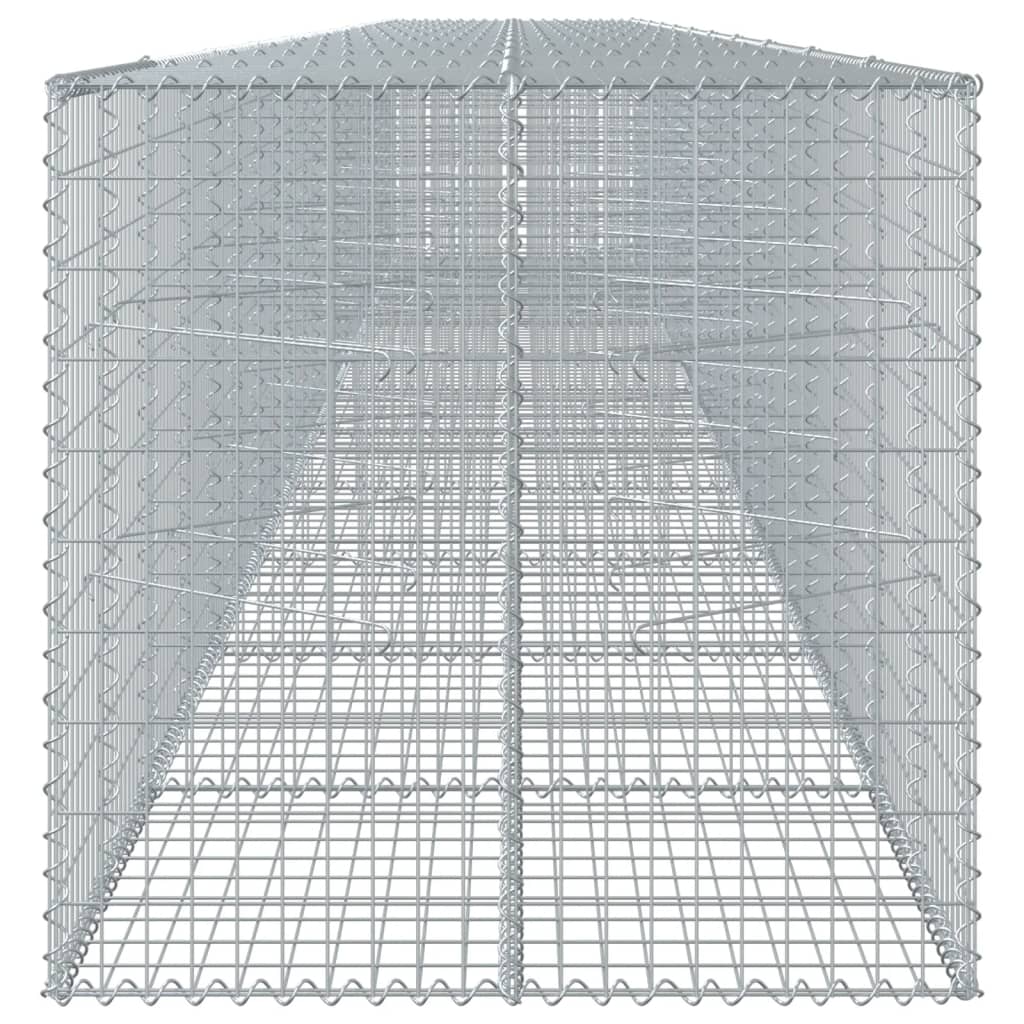 vidaXL Kosz gabionowy z pokrywą, 1100x100x100 cm, galwanizowane żelazo