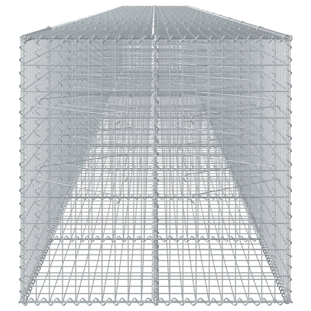 vidaXL Kosz gabionowy z pokrywą, 1200x100x100 cm, galwanizowane żelazo