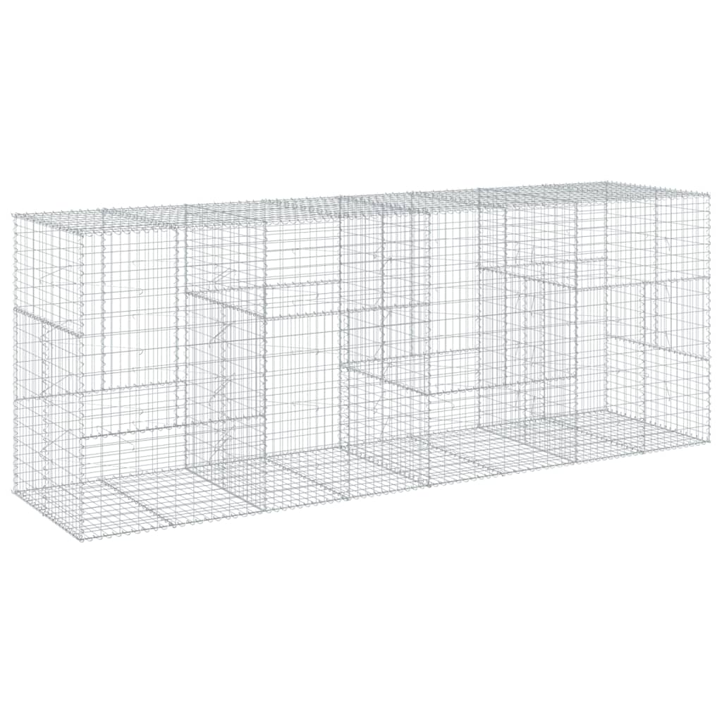 vidaXL Kosz gabionowy z pokrywą, 400x100x150 cm, galwanizowane żelazo