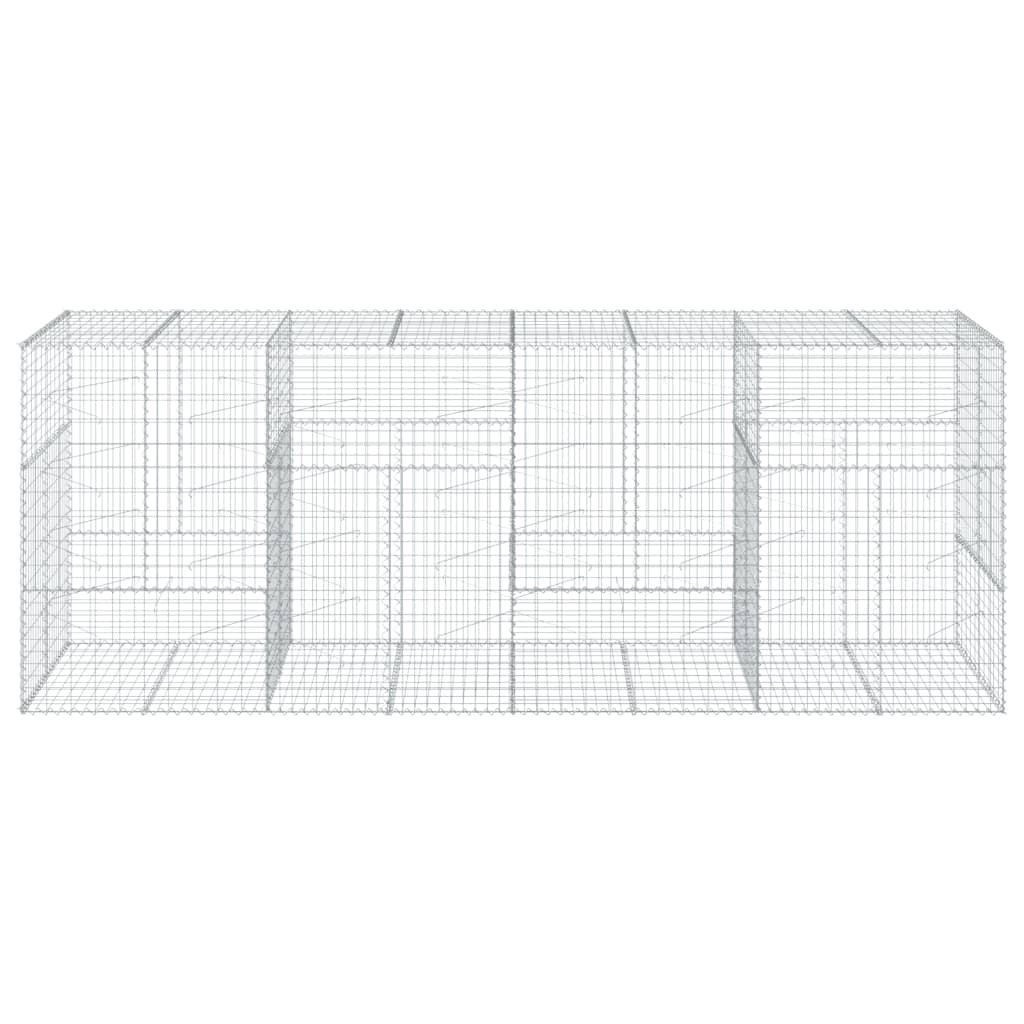 vidaXL Kosz gabionowy z pokrywą, 400x100x150 cm, galwanizowane żelazo