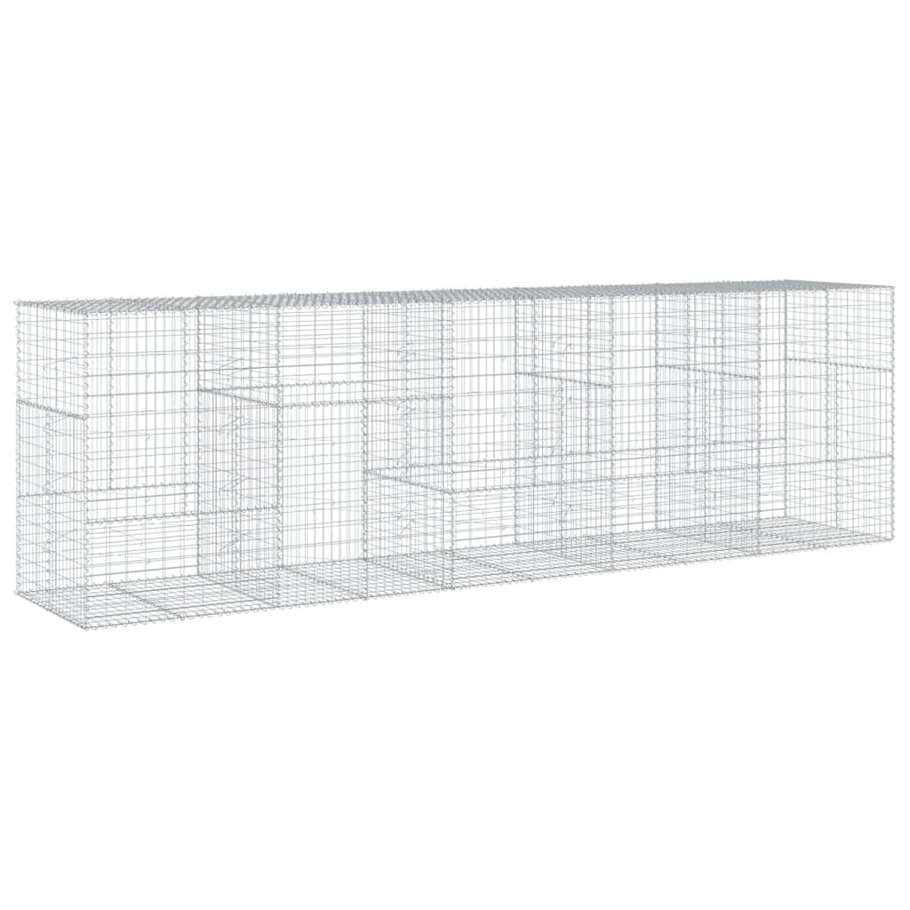 vidaXL Kosz gabionowy z pokrywą, 500x100x150 cm, galwanizowane żelazo